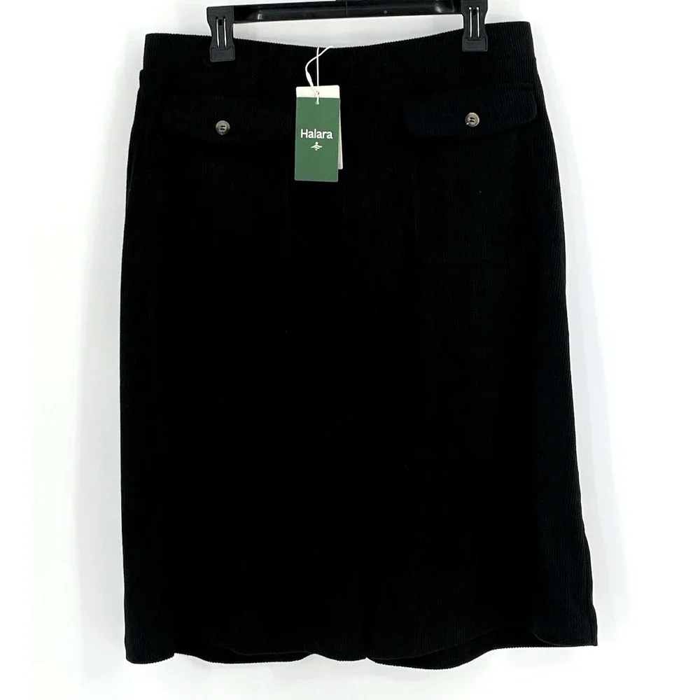 NWT Halara Womens XL Black Aura Cord Cloud Skirt Soft‎ Stretchy